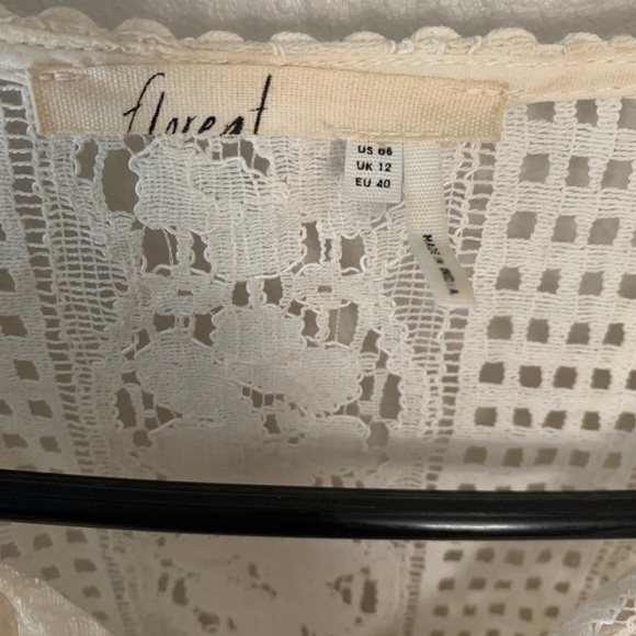 Floreat for Anthropologie Ivory Lacy Tunic Swing Top 8 - Picture 8 of 12